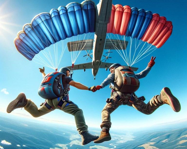 Le double saut en parachute : partager le ciel à deux