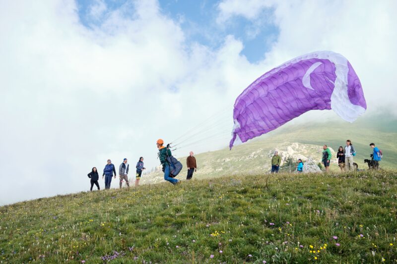 décollage en parapente